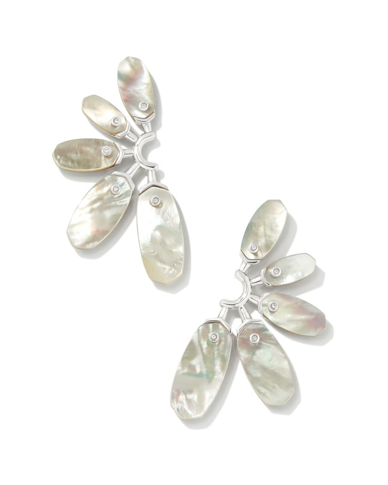 Ashlyn Silver Statement Earrings in Ivory Mother-of-Pearl image number 0